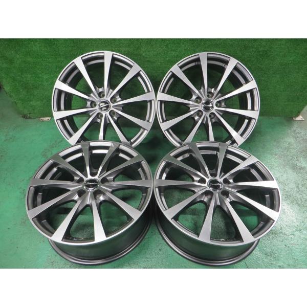 社外 アルミホイール Exceeder 17インチ 7J +50 5H PCD:100 Φ約66mm 中古 4枚セット《50プリウス、インプレッサetc...》