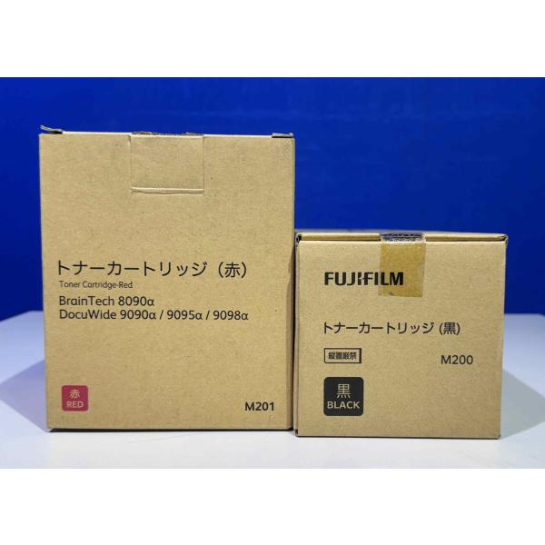 【越谷発】【FUJIFILM】純正未使用トナー M200（黒）M201（赤） ☆DocuWide 9090a / 9095a / 9098a☆ (36941)