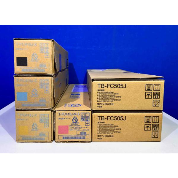 【越谷発】【TOSHIBA 東芝】 T-FC415J / T-FC415J-S ☆４色セット☆回収ボックス(TB-FC505J)付き☆純正未使用トナー(37447)