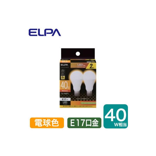 LDA4L-G-E17-G4104-2P LED�d�� �~�j�N���v�g���^�C�v 4.1W �d���F���� E17���� 40W�`���� 2���� ELPA �����d�� �����v