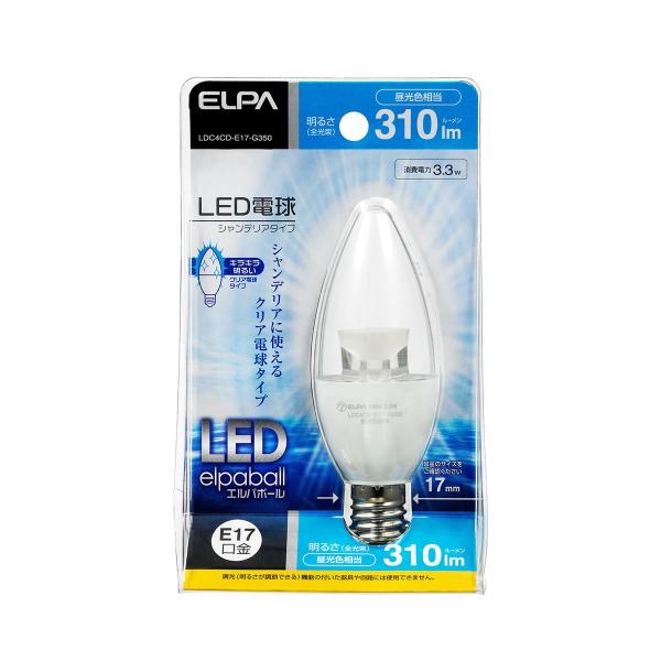 ELPA �����d�� LED�d�� �G���p�{�[�� �V�����f���A���^�C�v 3.3W �����F���� E17 LDC4CD-E17-G350