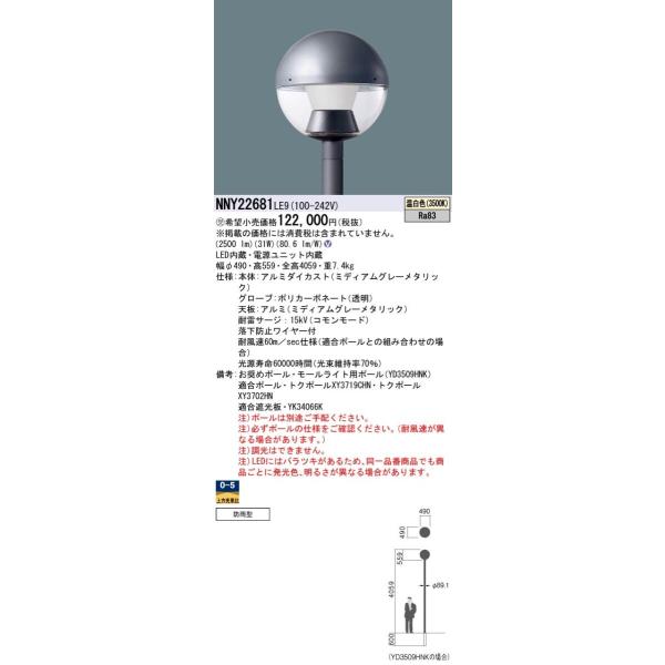 Panasonic {ݏƖ XH LED[Cg F |[t^ hJ^ Go[Cg50`1 NNY22681LE9