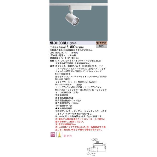 Panasonic TOLSOV[YoƖ BeAm Free LEDX|bgCg dF z_Ngt z@\t F  J12V75`(50W) LED100` NTS01008WLG1