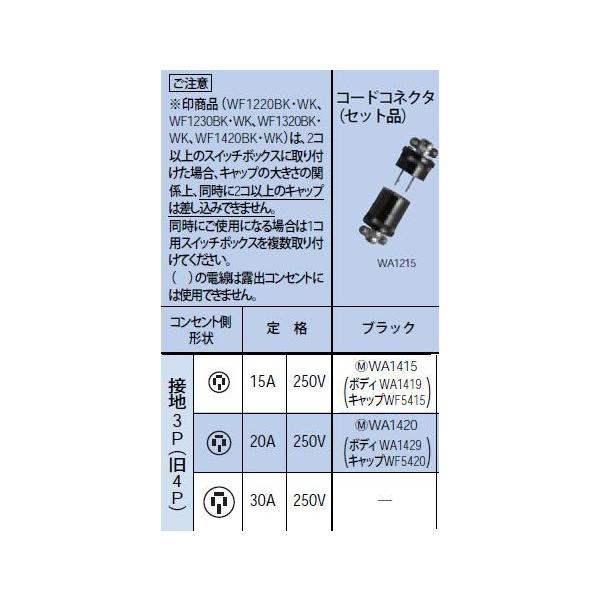 WA1415 R[hRlN^Zbg ڒn3P(4P) 15A 250V Panasonic dݎ ݔHpz