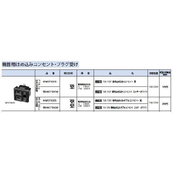 WCF1041W �@��p�͂ߍ��ݐڒn�R���Z���g 15A 125V Panasonic �d�ݎ��� �ݔ��H���p�z�����