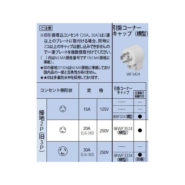 WF3334 |R[i[Lbv(^) ڒn2P(3P) 30A(L6-30) 250V Panasonic dݎ ݔHpz