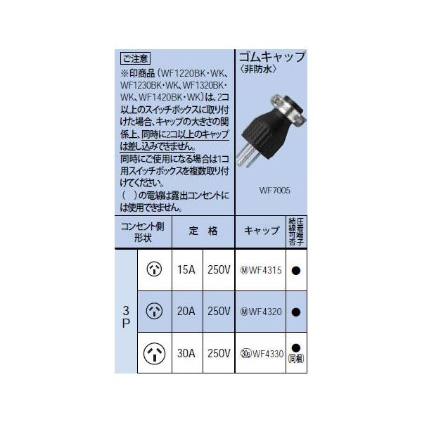 WF4320 �S���L���b�v����h���� 3P 20A 250V Panasonic �d�ݎ��� �ݔ��H���p�z�����