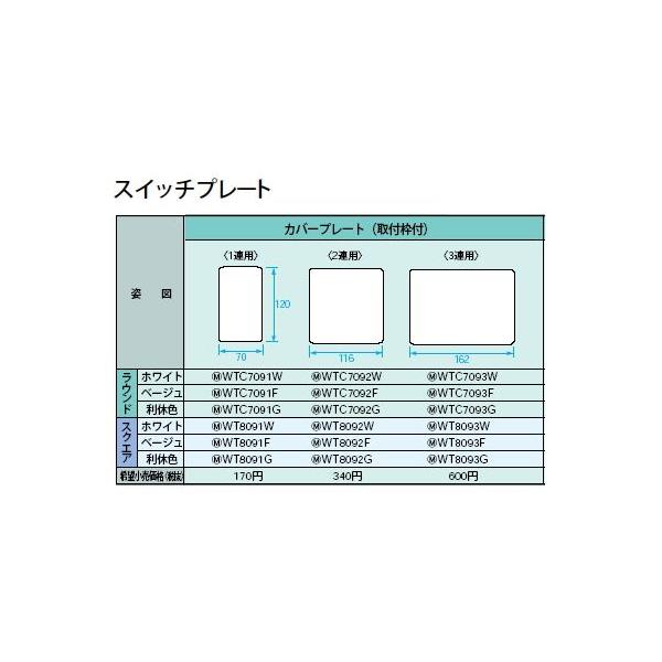 WTC7091F スイッチプレート ラウンド カバープレート(1連用) Panasonic 電設資材 コスモシリーズ ワイド21配線器具