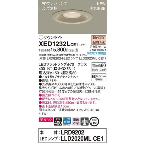 XED1232LCE1 GNXeA pLED_ECg dF ^8H W^Cv h^ hJ^ s 150 110V_CN[d60`1 Panasonic