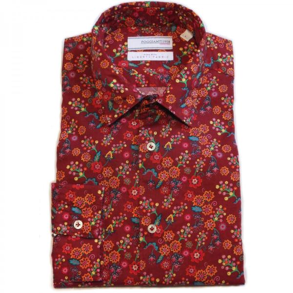 カジュアルシャツ メンズ Poggianti1958 ポッジャンティ1958 赤ベースに花柄プリント Liberty リバティープリント 長袖 コットン ワイシャツ Buyee Buyee 日本の通販商品 オークションの代理入札 代理購入