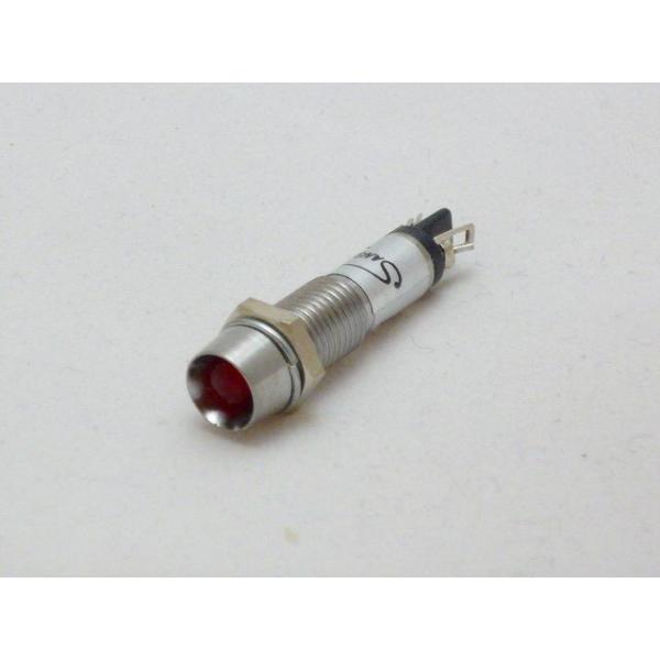 定格電圧：DC24V（赤色に塗られている端子がプラスです）定格電流：20mA耐電圧：AC 500V 1分間絶縁抵抗：DC 500V 100MΩ 以上発光色：赤本体材質：真鍮スズコバルトメッキ製品は改良の為、予告なく仕様変更される場合がありま...