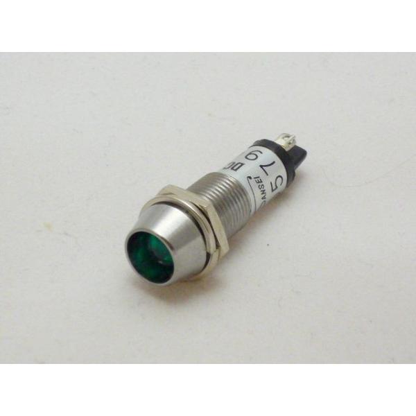 定格電圧：DC12V（赤色に塗られている端子がプラスです）定格電流：10mA耐電圧：AC 500V 1分間絶縁抵抗：DC 500V 100MΩ 以上発光色：緑本体材質：真鍮スズコバルトメッキ製品は改良の為、予告なく仕様変更される場合がありま...