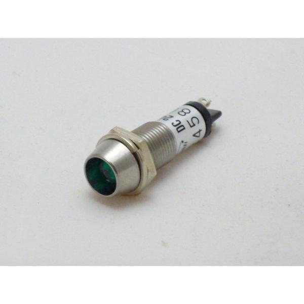 定格電圧：DC24V（赤色に塗られている端子がプラスです）定格電流：10mA耐電圧：AC 500V 1分間絶縁抵抗：DC 500V 100MΩ 以上発光色：緑本体材質：真鍮スズコバルトメッキ製品は改良の為、予告なく仕様変更される場合がありま...