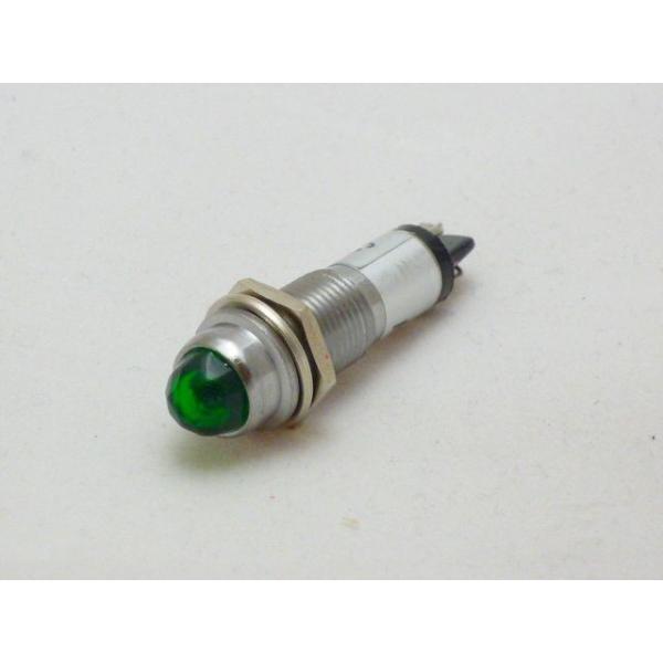 定格電圧：DC24V（赤色に塗られている端子がプラスです）定格電流：10mA耐電圧：AC 500V 1分間絶縁抵抗：DC 500V 100MΩ 以上発光色：緑本体材質：真鍮スズコバルトメッキ（レンズ：ポリカーボネイト）製品は改良の為、予告な...