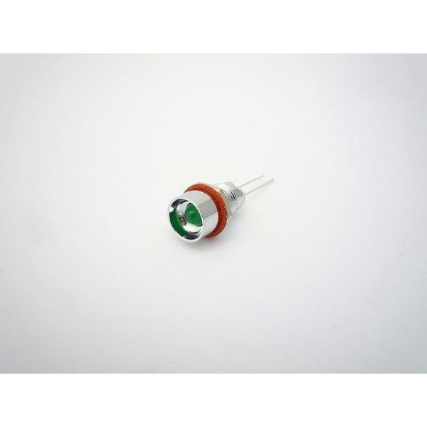 絶縁抵抗　DC500V、100MΩ以上耐電圧　AC500V (1分間)本体材質　黄銅主絶縁材　PBT端子金具　LEDリード線 (□0.5)本体色　CH (クローム)レンズ色　G (緑)パネル取付方式　ナット締め付け取付板厚　1.5mm〜3....