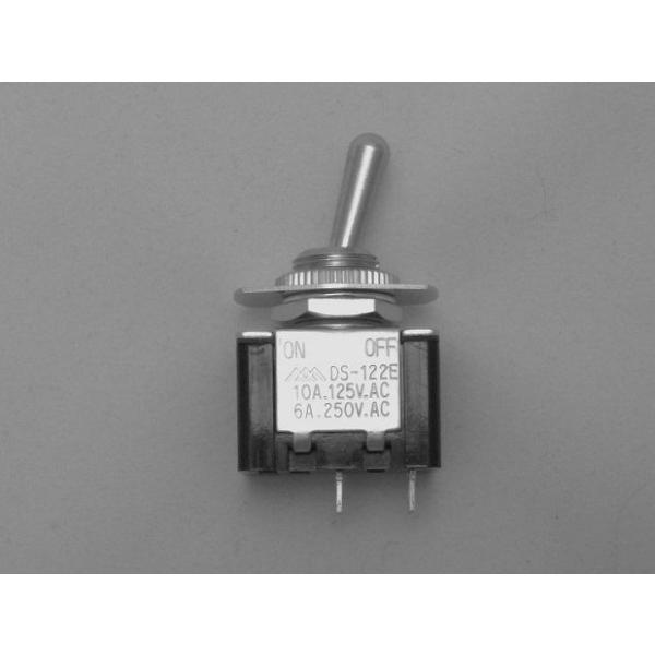 品番：DS122E回路：SPST（2P）スイッチ特性：ON-OFF電流容量：10A.125V.AC / 6A.250V.AC絶縁抵抗：DC.500V 100MΩ以上(MIN)絶縁耐圧：AC.1500V 1分間接触抵抗：20mΩ以下(MAX)