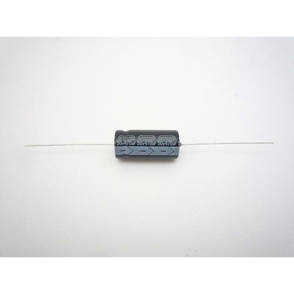 横型電解コンデンサ小型アルミニウム電解コンデンササイズ　Φ12.5mm x 26mm使用温度範囲　-25 〜 +105℃定格電圧　50V静電容量　470μF静電容量許容差　±20％（20℃，120Hz)特長 FEATURE・民生機器用標準品...