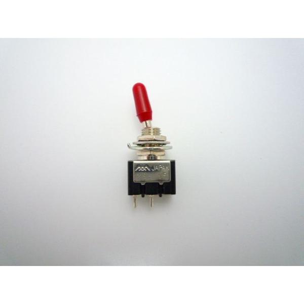 メーカー：ミヤマ電器型番：MS-165-R（MS165R）回路：SPST（2P）スイッチ特性：ON-OFFレバーカラー：赤（Red）レバー倒れ角度：24°±4°端子形状：半田端子電流容量：10A.125V.AC絶縁抵抗：DC.500V 10...