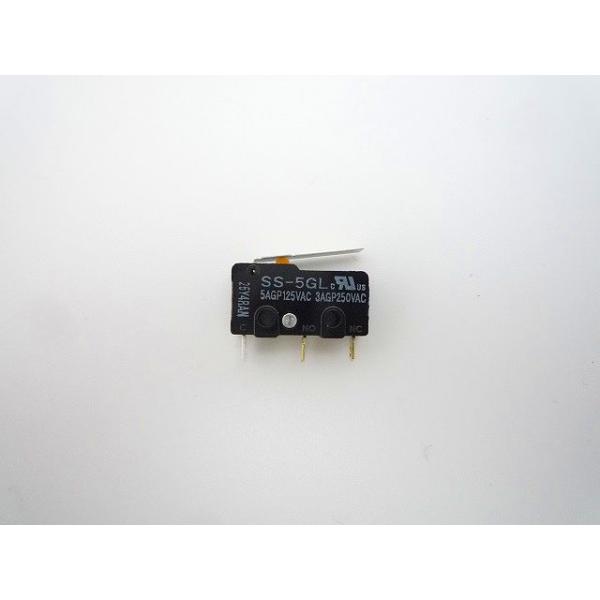 超小形基本スイッチSS-5GLアクチュエータ ヒンジ・レバー形接点構成 1c (単極双投形)端子仕様 はんだづけ端子定格通電電流 5A開閉能力（AC） 抵抗負荷: AC125V 5A、AC250V 3A動作に必要な力（OF）: 最大0.49...