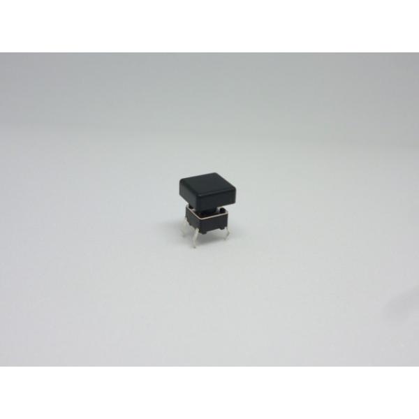 6mm×6mm　基板用(2.54mmピッチ)のタクトスイッチです。輸入品スイッチ動作：モーメンタリ(押したときにON)キャップ色：黒高さ：7.3mm(キャップ付高さ：8.7mm)ネコポス発送可能です。