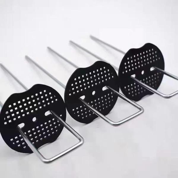 Uピン杭 黒丸付き 30cm 100本セット 防草シート 固定用  U字型 抑え杭 押さえピン コ型ピン ヘアピン杭 除草シート LB-227