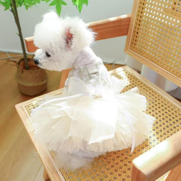 犬猫ワンピースペットドレス 小型犬用キャミソールドレス フリフリスカートで可愛い ドレスコードや写真撮影に 春服夏服のペットウエアとしておしゃれ