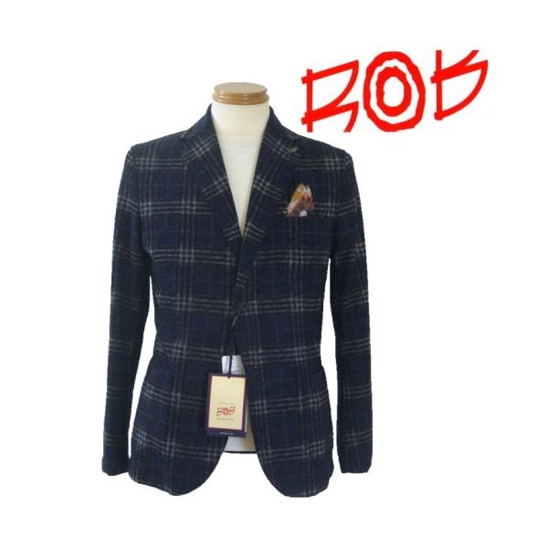 【極美品】BOB ボブ ジャケット 紺 チェック 正規品 メンズ 50 極美品】BOB ボブ ジャケット 紺 チェック 正規品 メンズ 50