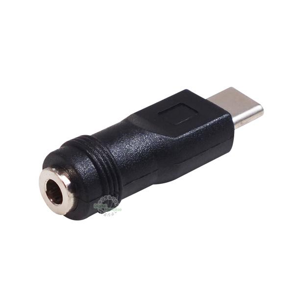 DC→Cタイプ電力供給用アダプタ 外径3.5mm内径1.35mm (メス)→Type-C