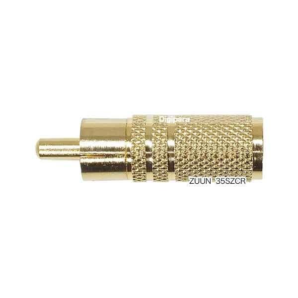 3.5mm-RCA変換 3極3.5mm(ステレオ：メス) →RCA(オス)  ケーブル中継・端子変換 簡易音声混合 編集 スピーカー端子変換 ZUUN 35SZCR