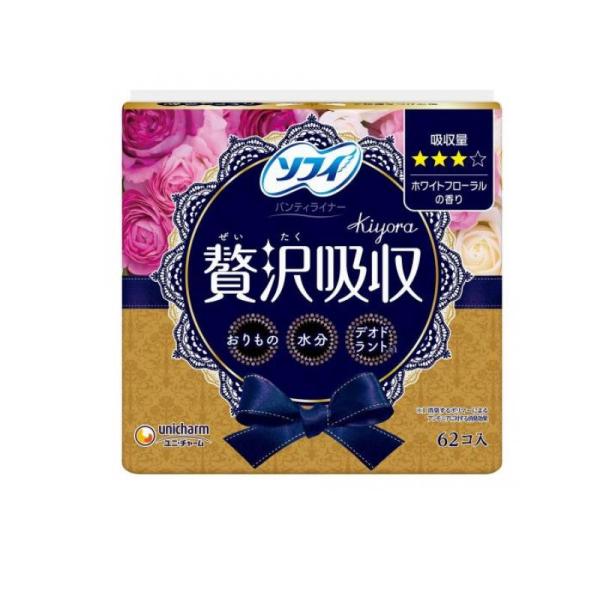 ソフィ Kiyora(きよら) 贅沢吸収 ホワイトフローラル ふつう用 62個  (1個)