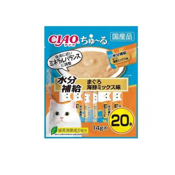 他サイト： いなば 猫用おやつ CIAOちゅ〜る(チャオちゅーる) 水分補給 まぐろ 海鮮ミックス味 14g (×20本入)  (1個)の商品画像
