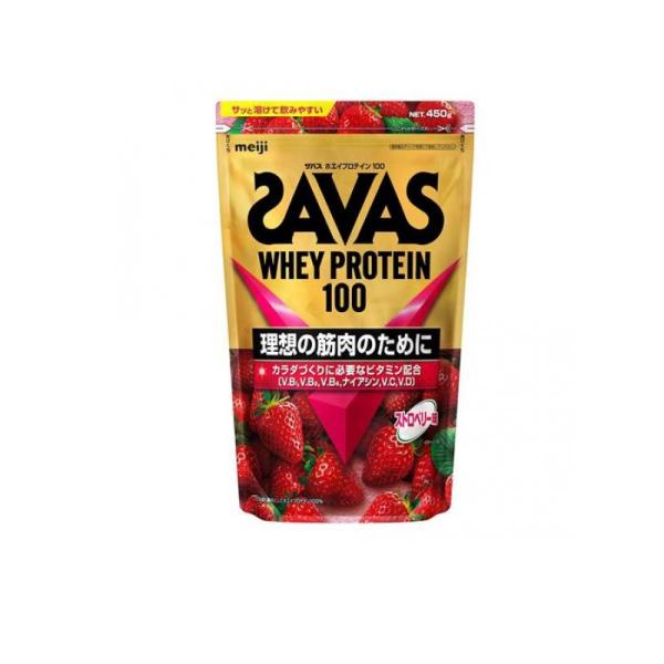 SAVAS ザバス ホエイプロテイン100 ストロベリー味 450g  (1個)