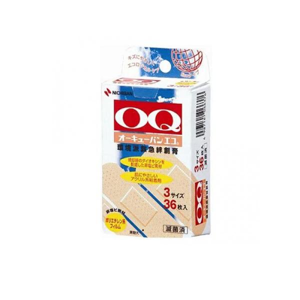 使用期限は6カ月以上先のものを送ります。●「ニチバン OQ オーキューバンエコ」環境にも肌にもやさしい救急絆創膏。●肌にやさしい低刺激性アクリル系粘着剤を採用。●小さな通気孔で皮ふのムレやかぶれを防止。●キズぐちにつきにくい、やさしいパッド...