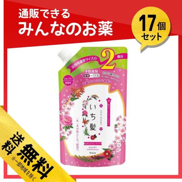 いち髪 なめらかスムースケア シャンプー 詰替用2回分 17個セット 9365 17 A 通販できるみんなのお薬 680ml 詰替用2回分 シャンプー