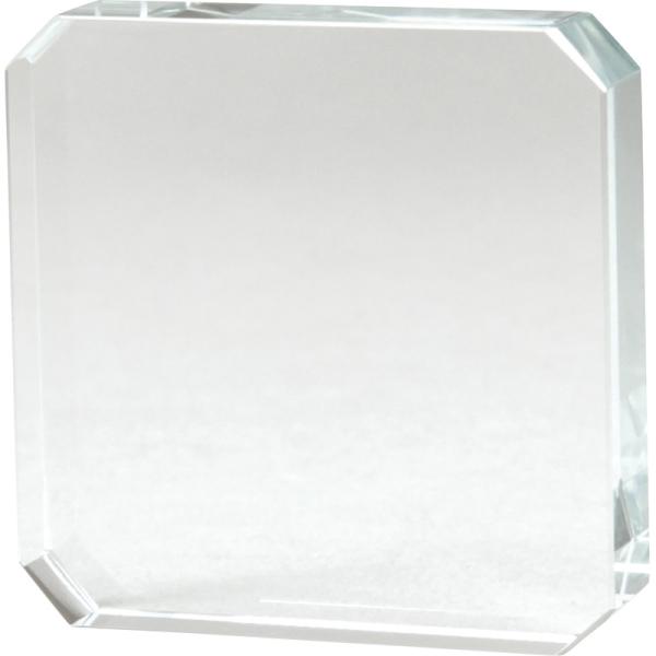 クリスタル ペーパーウェイト 角型 70mm ガラス 文鎮 透明 置物 デスクアクセサリー 記念品 名入れ対応 高級感 オブジェ 贈答用 ギフト 5671