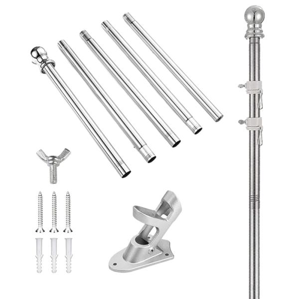 「商品情報」「主な仕様」【風に強く、絡まりにくいデザイン】国旗、社旗、応援旗など、様々な旗を飾るのに最適な旗用ポールです。風が吹いても絡まりにくいデザインなので、常に美しく旗を掲揚することができます。【組み立て簡単、収納コンパクト】5つのパ...