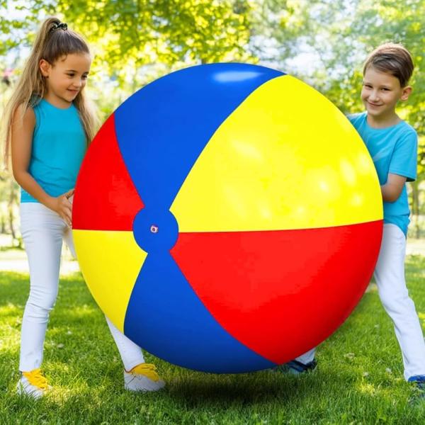 SALUDABLE 大きい ビーチボール 巨大 ビニールボール 大玉転がし 子供 ゲーム おもちゃ (100cm)