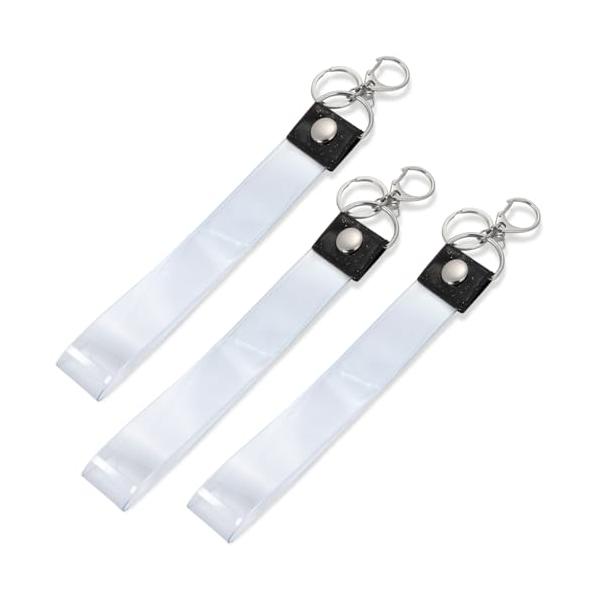 [SALUDABLE] 銀テープホルダー 幅29ｍｍ長さ45cm キーホルダー 収納 推し活 3個セット (ブラック)
