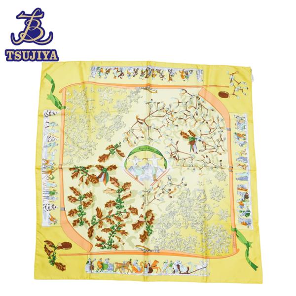 HERMES（エルメス） ☆美品☆HERMES カレ90 Neige d'Antan 去年の雪