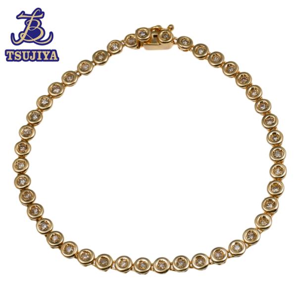 中古AB K18テニスブレスレット ダイヤ D1.00ct 18.5cm 9g 辻屋質店 