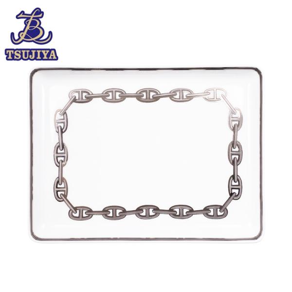 ✨極美品✨エルメス HERMES シェーヌダンクル スクエアプレート HERMES（エルメス） 新品同様 シェーヌダンクル プラチナ スクエア