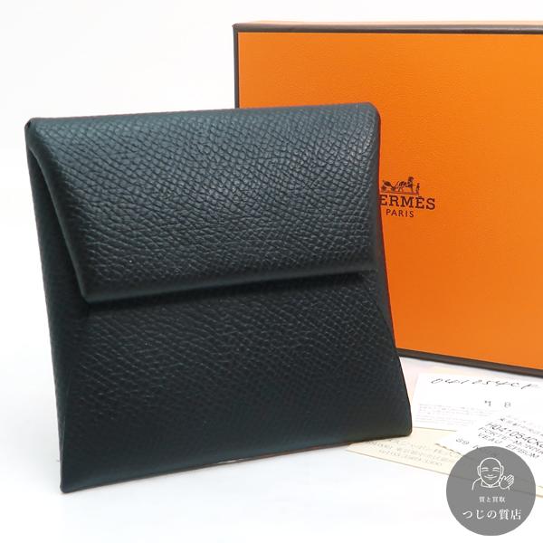 【未使用級】エルメス バスティア ブラック ヴォーエプソン HERMES HERMES（エルメス） バスティア ブラック 小銭入れ 財布 ボックス