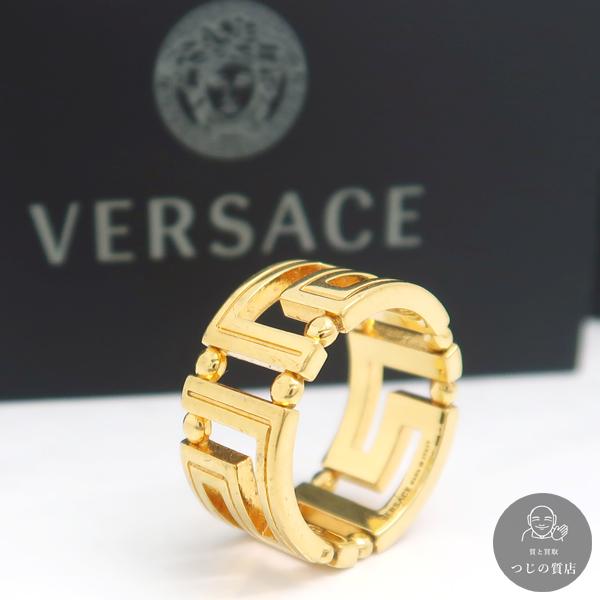 VERSACE グレカリング DG57594 19号 ゴールドトーン GP 指輪 箱タグ付 