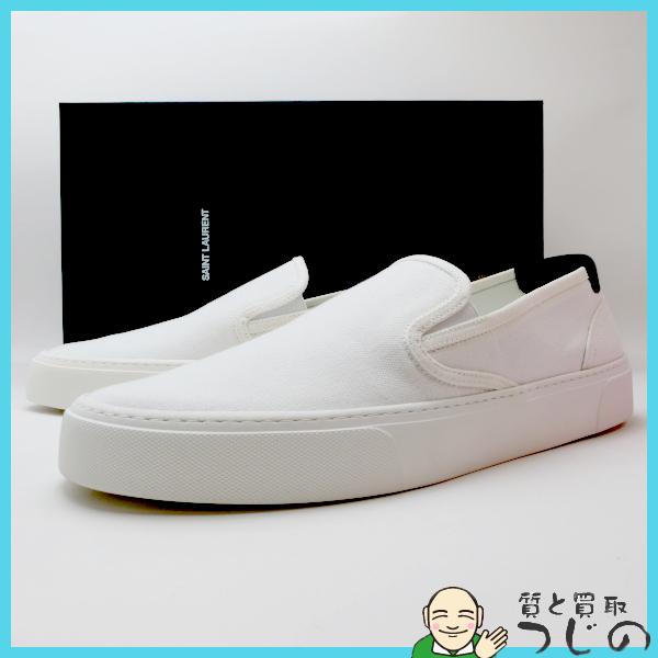 SAINT LAURENT スリッポン ホワイト キャンバス