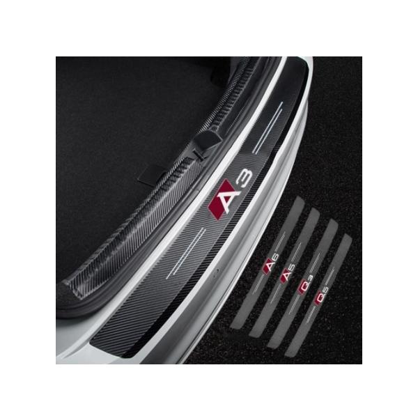アウディ A3 A4 A5 A6 A7 A8 Q3 Q5 Q7Q8 アクセサリー用 高品質 カーボンファイバー トランク装飾保護ステッカー