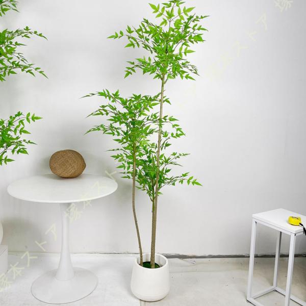 人工観葉植物 常緑樹 大型 竹 バンブー ナンテン 多幸の木 リアルな葉っぱ 風水 開運 インテリア 幸福の木 フェイクグリーン 観葉樹 インテリアグリーン