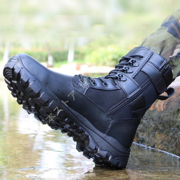 ミリタリーブーツ 防水ラバー 黒 tsuka_7xq-5cw-arae6