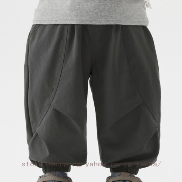 秋冬 あったか テーパード パンツ 裏起毛 10分丈 カーゴパンツ 男の子 女の子 ジュニア ズボン 子供服 ウエストゴム ストレッチ カジュアル ダンス