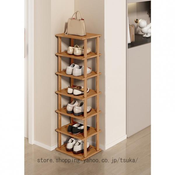 シューズラック 木製 楠竹靴棚 スリム 下駄箱 大容量 多層置物靴