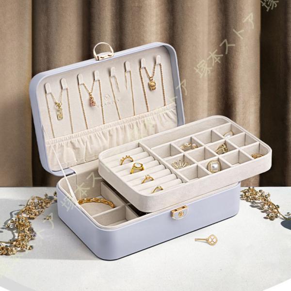 アクセサリーケース ジュエリーケース アクセサリー 収納 PUレザー ジュエリーBOX 可愛い 携帯用 持ち運び ピアス 旅行用 姫系家具 撥水 ロック付き